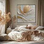 Gilded Petal Plaster Relief Painting #M926
