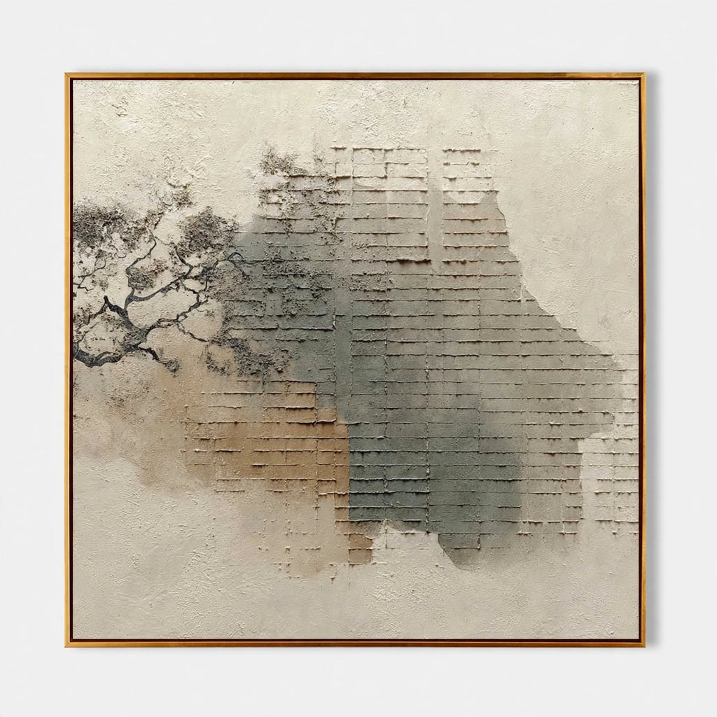 Pine Mist Textured Landscape Painting #M927