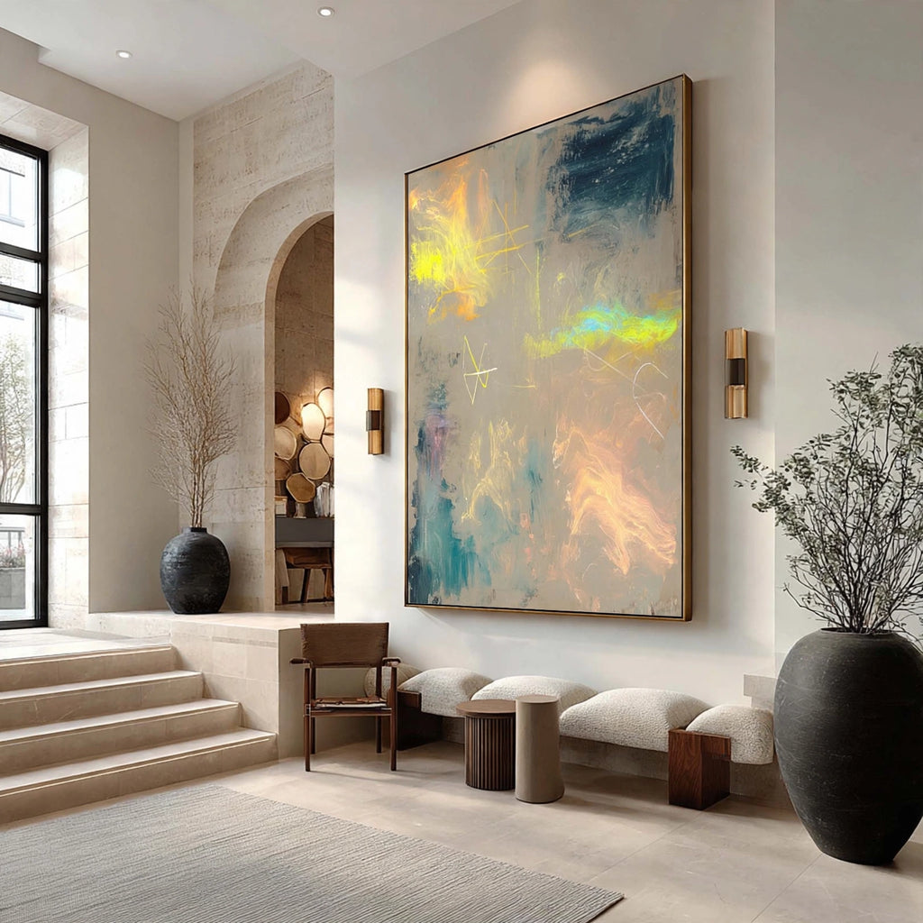 Prism Haze Textured Abstract Painting #M929