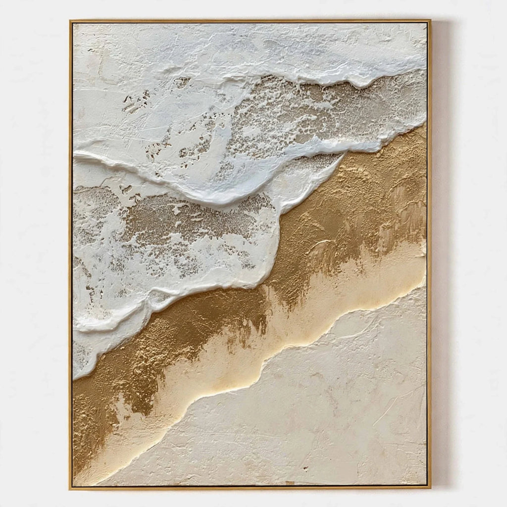 Gilded Tide Plaster Texture Painting #M931