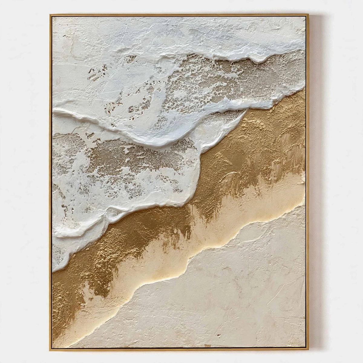 Gilded Tide Plaster Texture Painting #M931