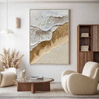 Gilded Tide Plaster Texture Painting #M931