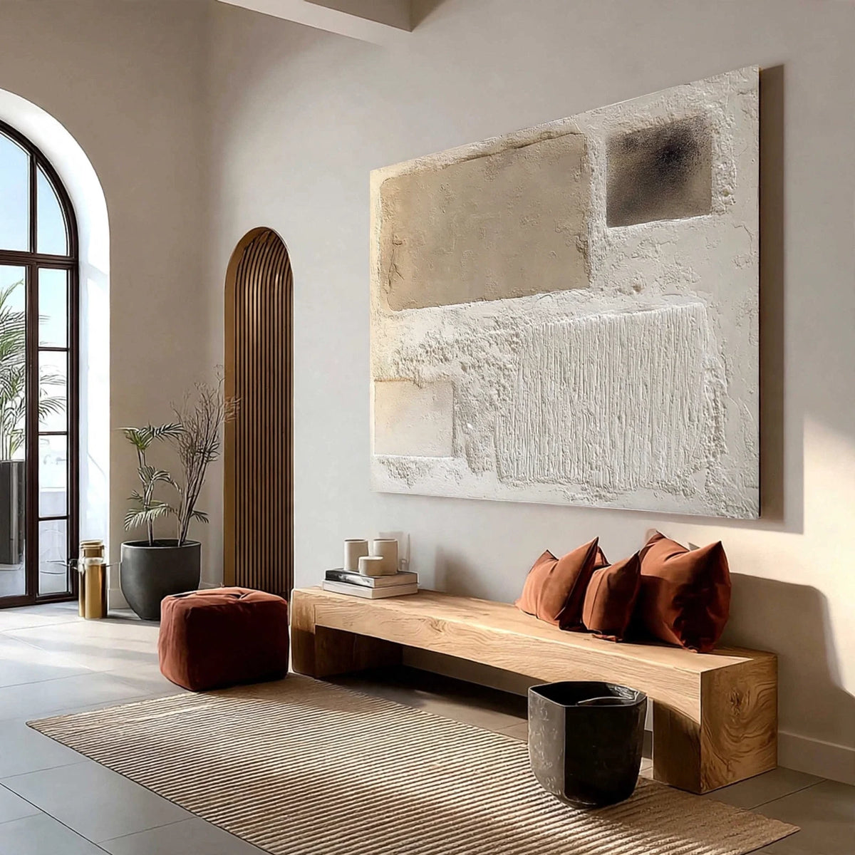 Earthen Blocks Textured Abstract Painting #M932