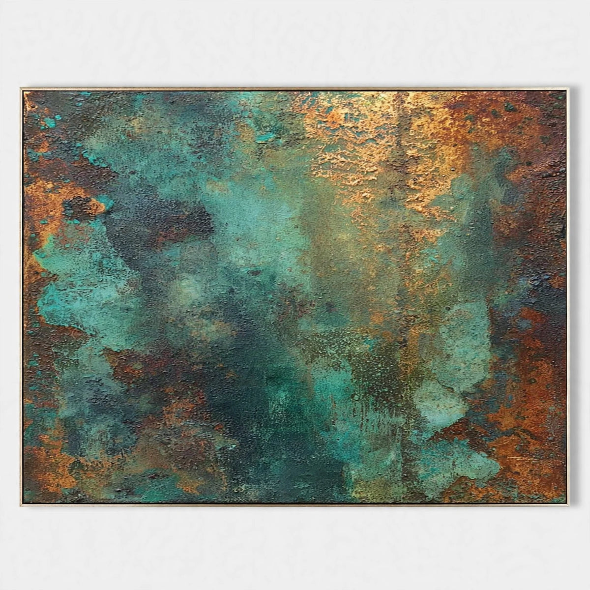 Verdigris Patina Textured Abstract Painting #M934