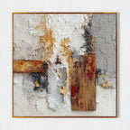 Weathered Timber Textured Abstract Painting #M936