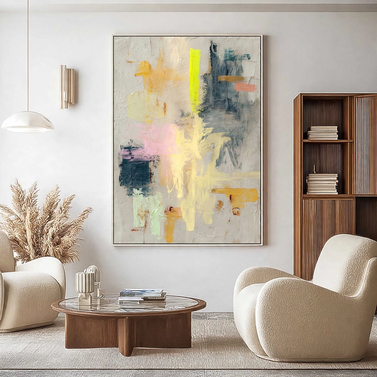 Neon Pastel Colorful Abstract Painting #M937