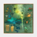 Emerald Glow Colorful Abstract Painting #M938