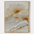 Ivory Bloom Plaster Relief Painting #M941