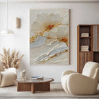Ivory Bloom Plaster Relief Painting #M941
