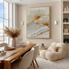 Ivory Bloom Plaster Relief Painting #M941