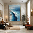 Azure Swell Textured Seascape Painting #M943