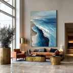 Azure Swell Textured Seascape Painting #M943