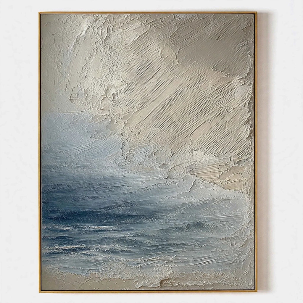 Coastal Haze Plaster Texture Painting #M944