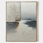Misty Shore Textured Landscape Painting #M946