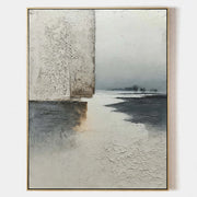 Misty Shore Textured Landscape Painting #M946