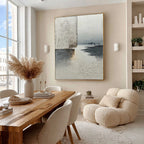Misty Shore Textured Landscape Painting #M946