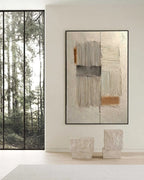 Combed Blocks Textured Abstract Painting #M951