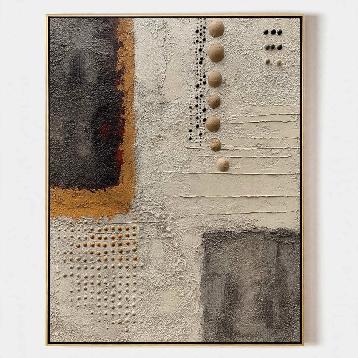 Orb Column Textured Abstract Painting #M952