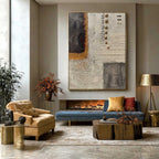 Orb Column Textured Abstract Painting #M952