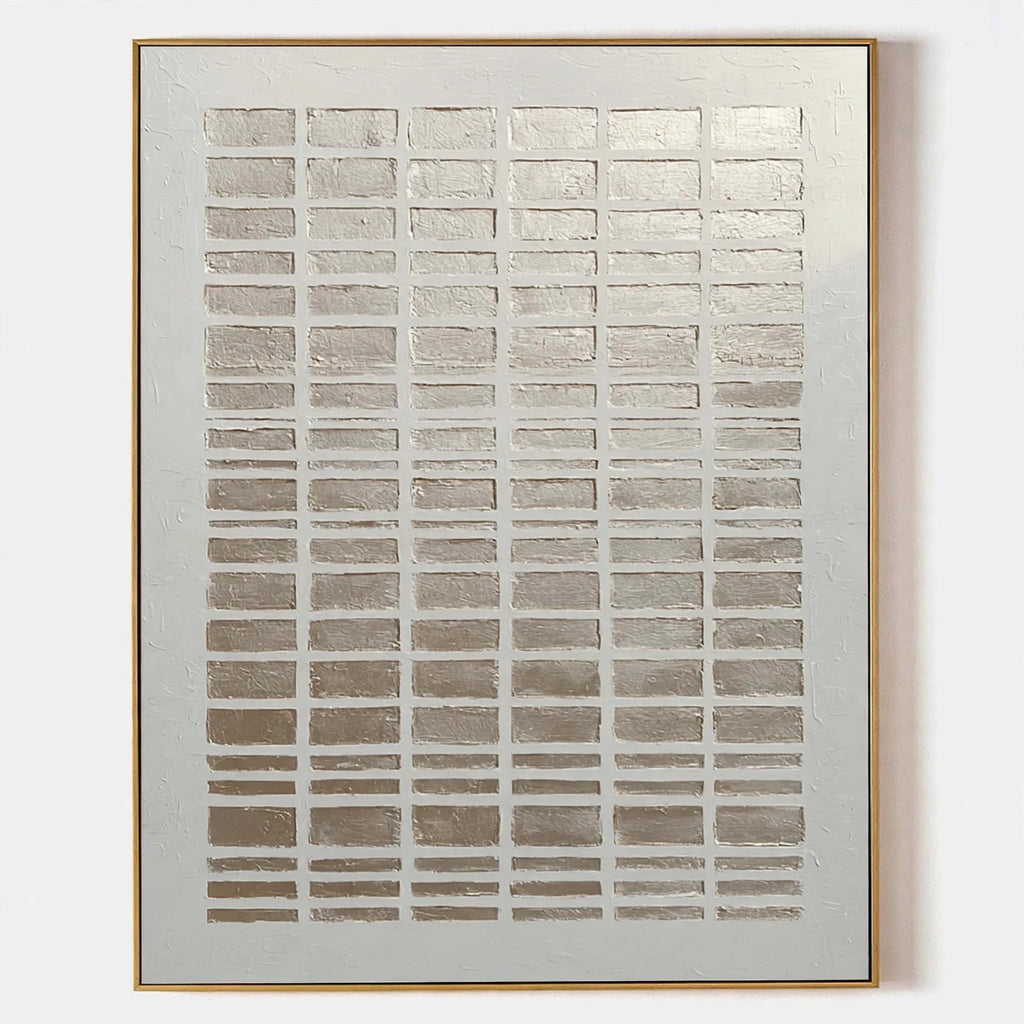 Brick Grid Textured Abstract Painting #M954