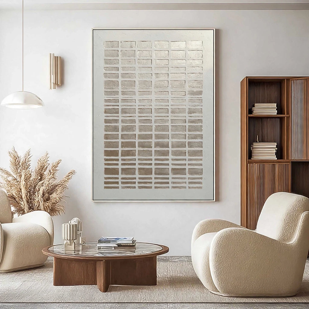 Brick Grid Textured Abstract Painting #M954