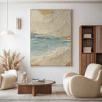Golden Shore Textured Seascape Painting #M957