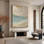 Golden Shore Textured Seascape Painting #M957