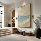Golden Shore Textured Seascape Painting #M957
