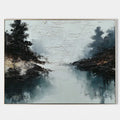 Misty Lake Textured Landscape Painting #M964