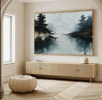 Misty Lake Textured Landscape Painting #M964