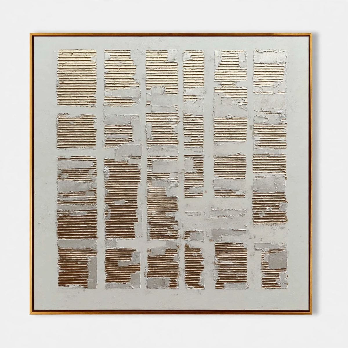 Combed Grid Textured Abstract Painting #M965