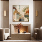 Earthen Arcs Geometric Abstract Painting #M967