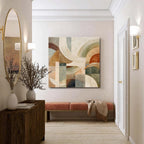 Earthen Arcs Geometric Abstract Painting #M967