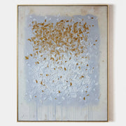 Gilded Petals Textured Abstract Painting #M969