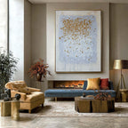Gilded Petals Textured Abstract Painting #M969