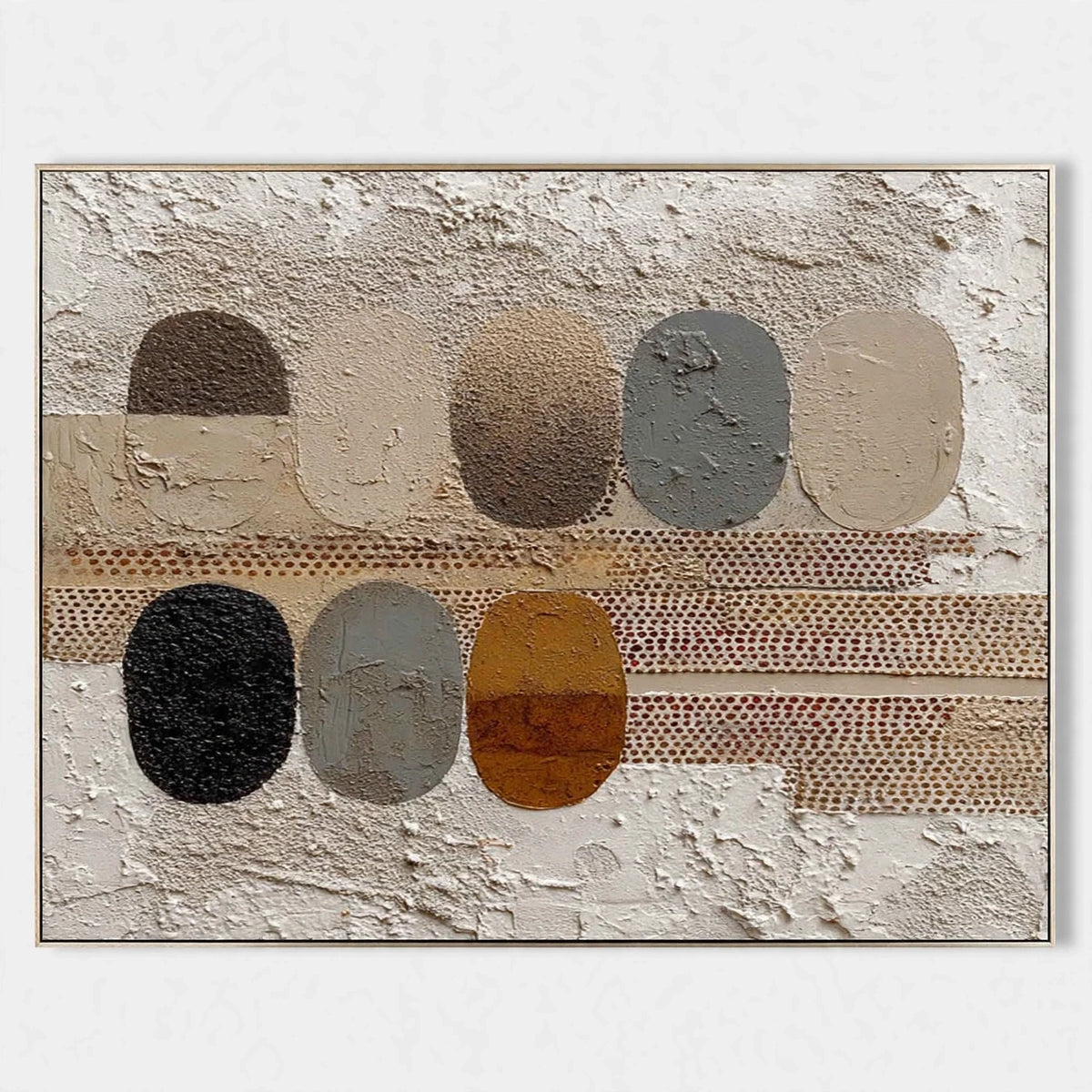 Earthen Ovals Textured Abstract Painting #M971