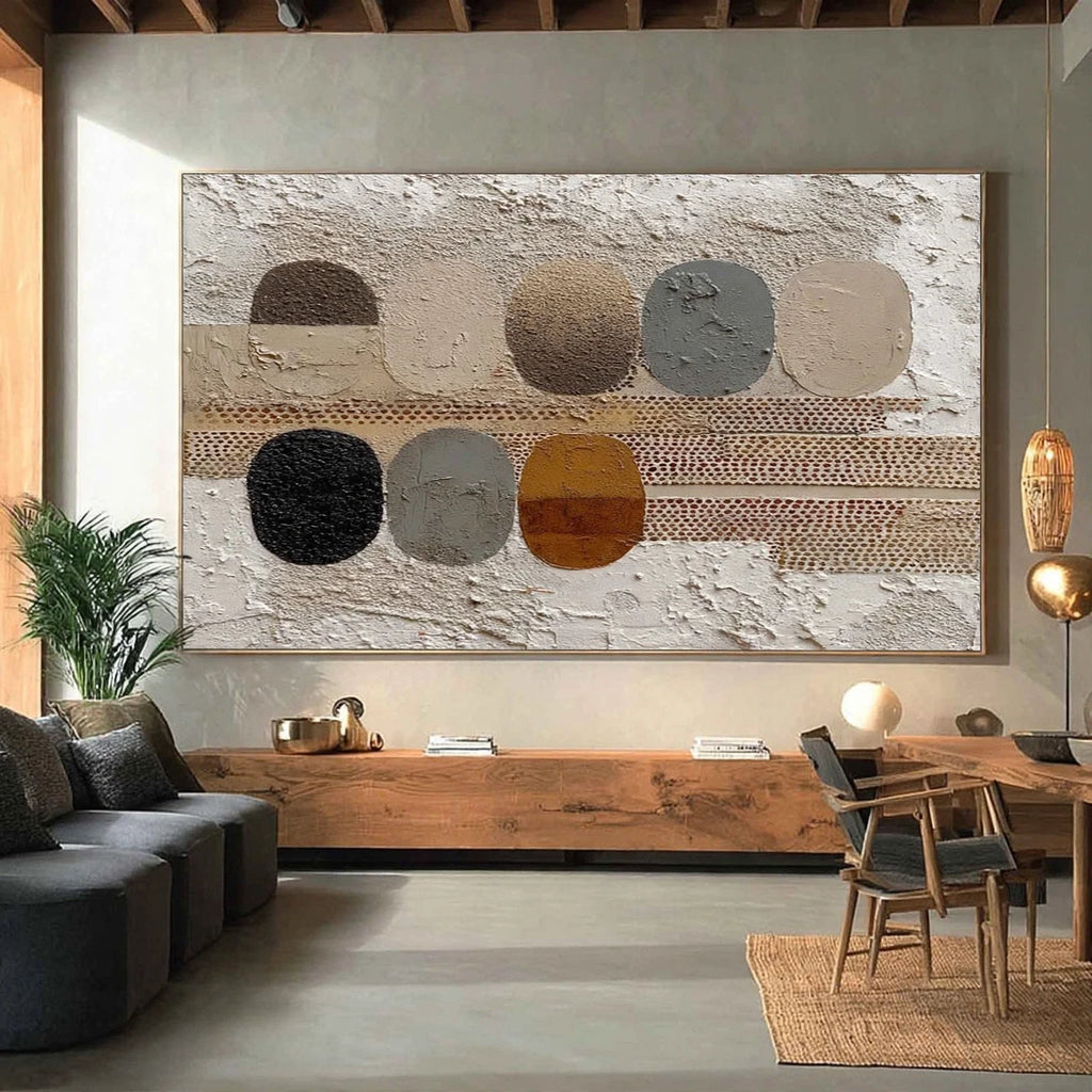 Earthen Ovals Textured Abstract Painting #M971