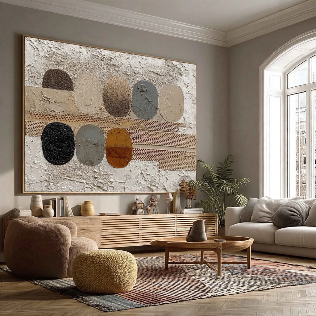 Earthen Ovals Textured Abstract Painting #M971