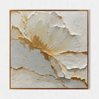 Golden Bloom Plaster Relief Painting #M973
