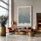 Teal Cascade Textured Abstract Painting #M975