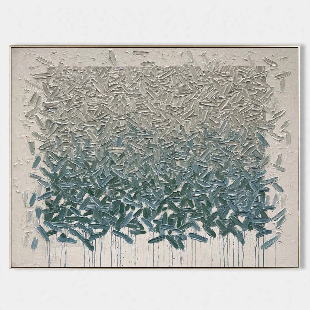 Teal Drift Textured Abstract Painting #M982