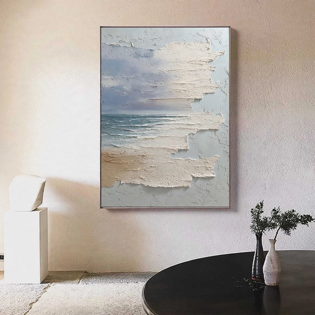 Tidal Veil Plaster Seascape Painting #M984