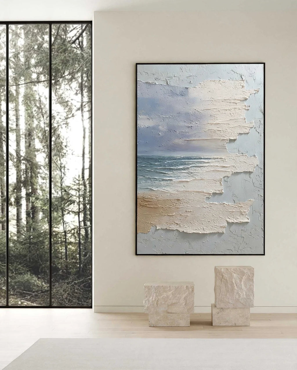 Tidal Veil Plaster Seascape Painting #M984