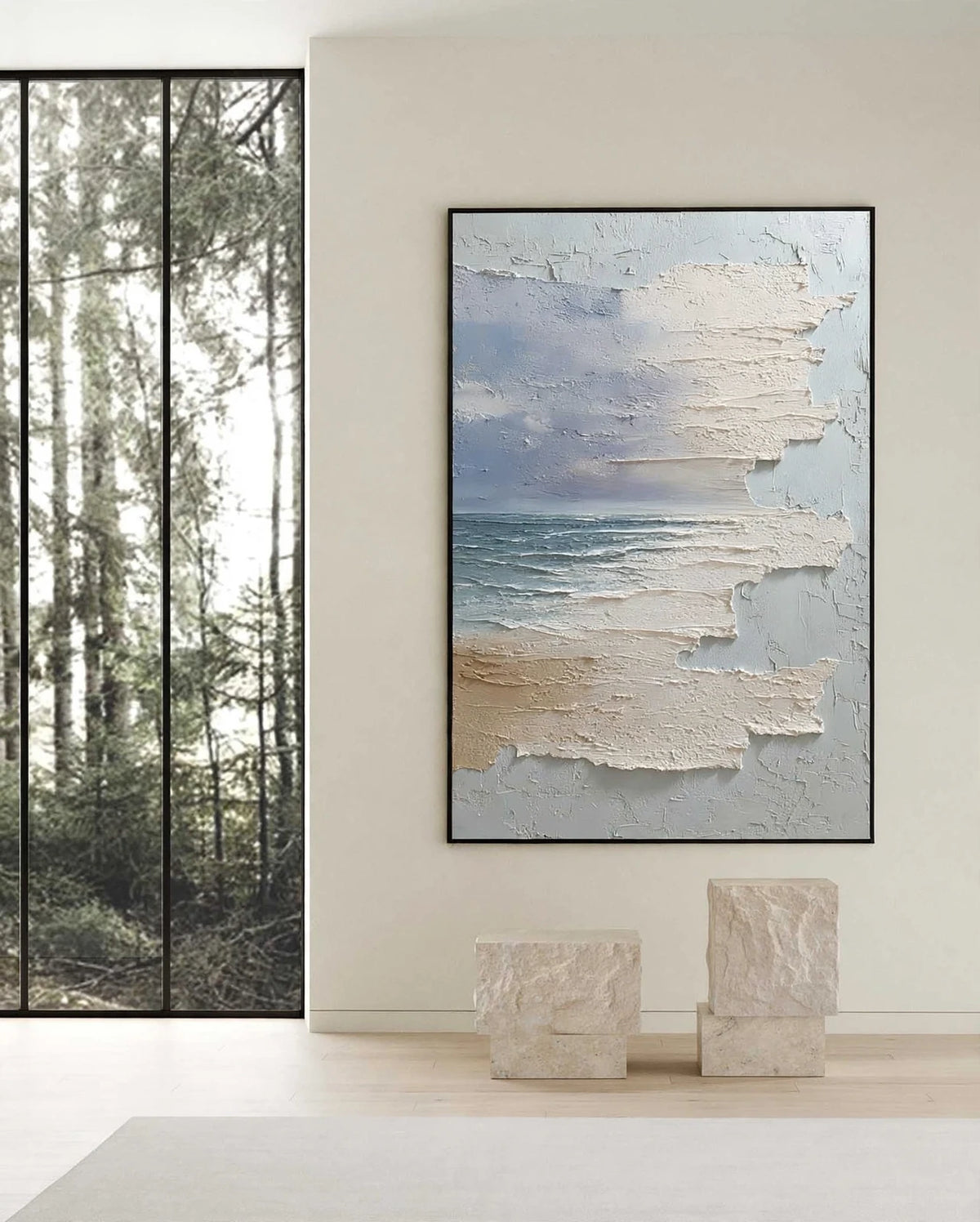 Tidal Veil Plaster Seascape Painting #M984