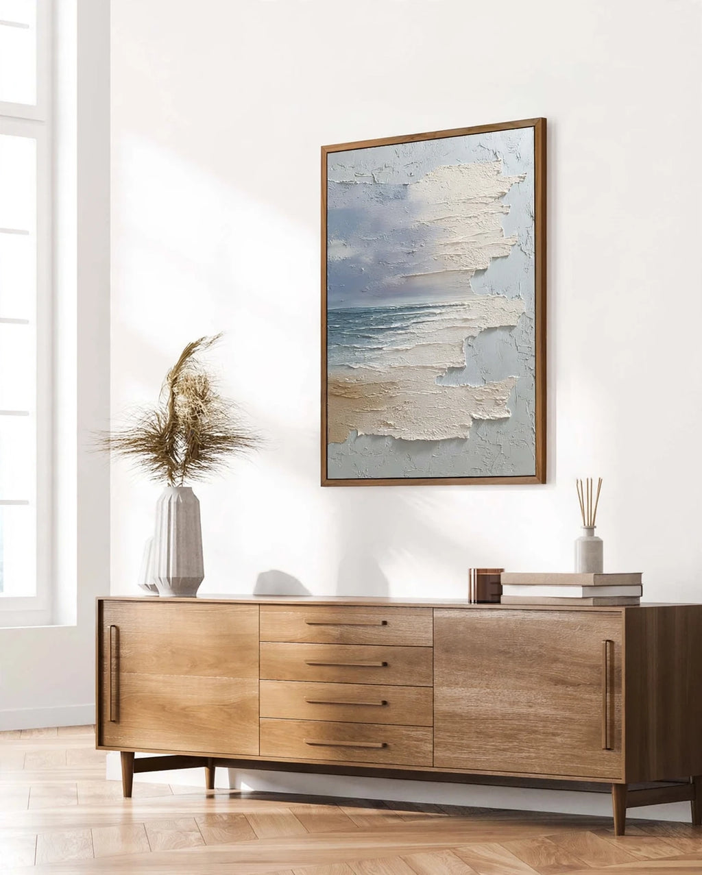 Tidal Veil Plaster Seascape Painting #M984