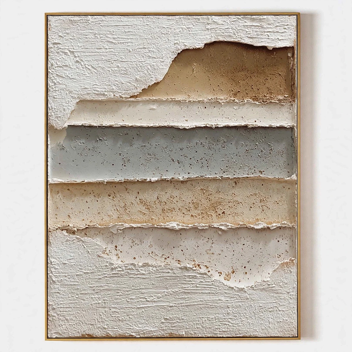 Torn Strata Plaster Abstract Painting #M985