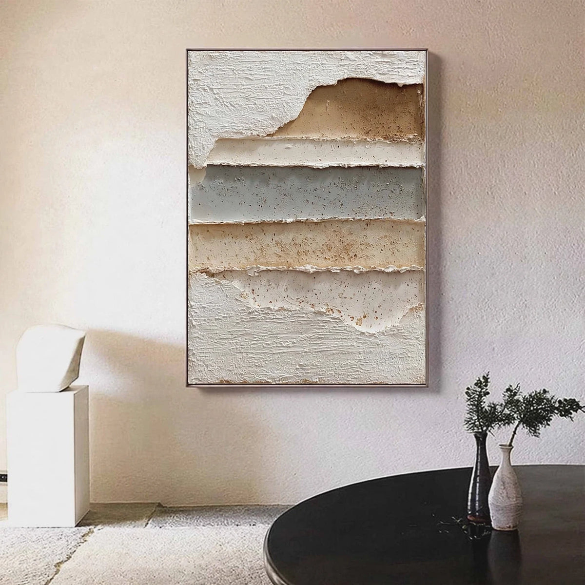 Torn Strata Plaster Abstract Painting #M985