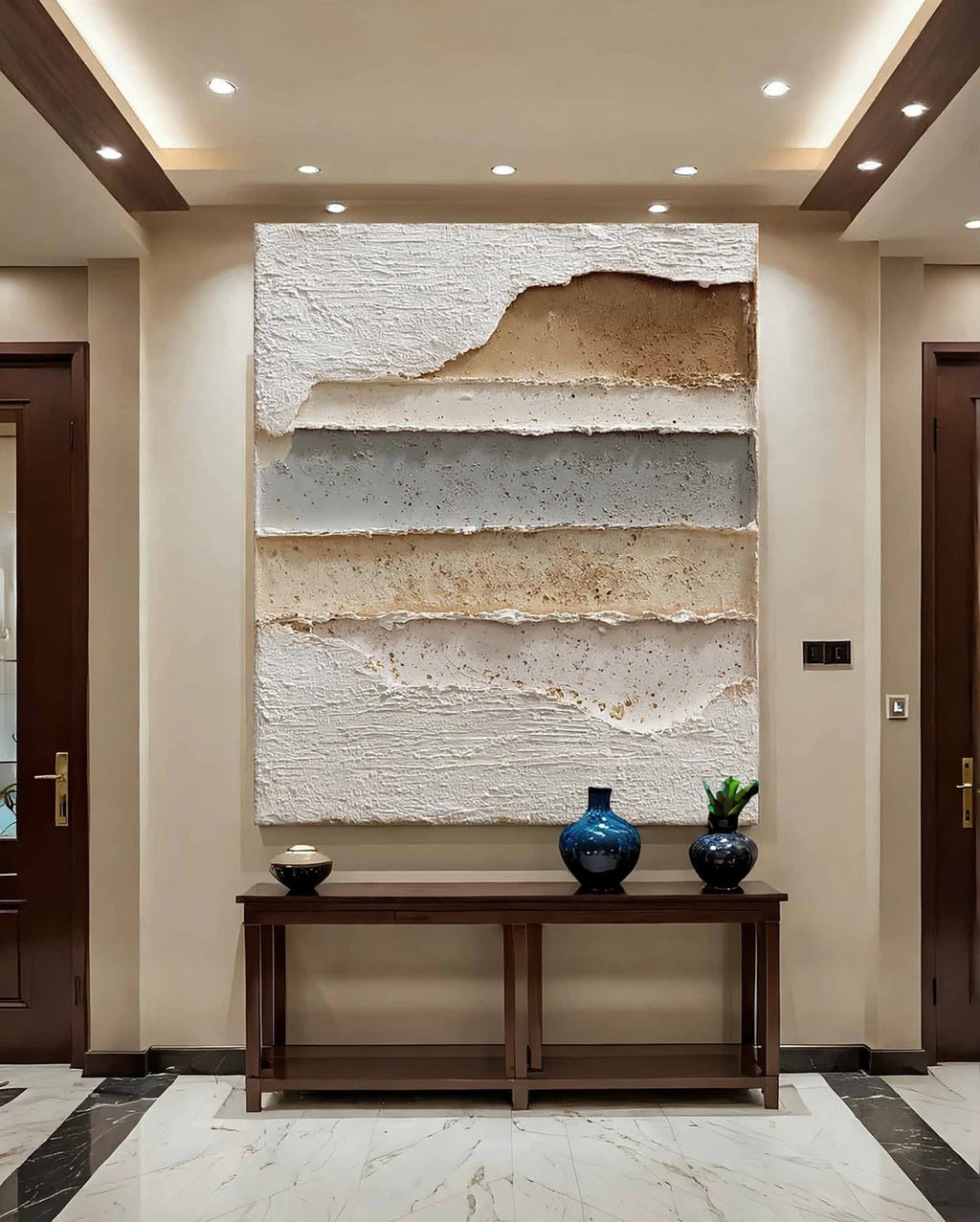 Torn Strata Plaster Abstract Painting #M985