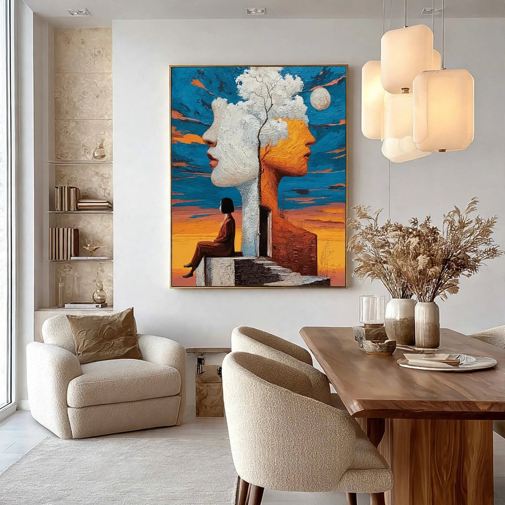Twin Souls Surreal Portrait Painting #M988