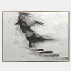 Misty Steps Monochrome Landscape Painting #M989